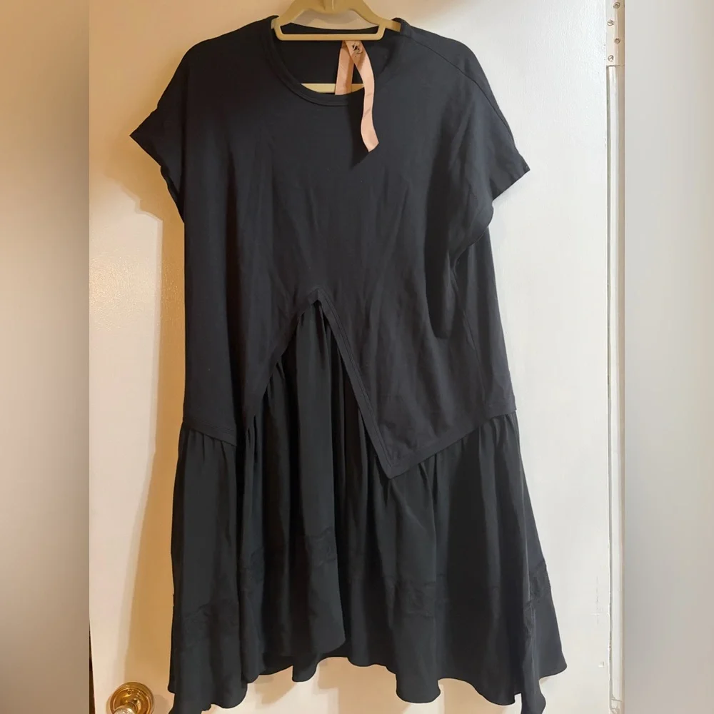 Black cotton/silk/lace tunic sz Large/XL - Picture 1 of 9
